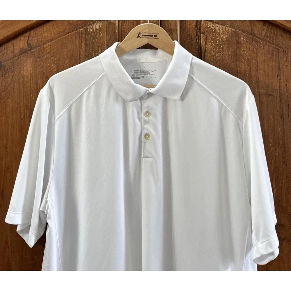 Mens Nike Golf Tour Performance Golf Polo‎ Shirt Sz XL 818050 ⛳️ White